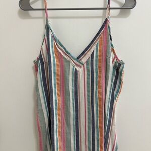 Striped Multicolor Spaghetti Strap Top